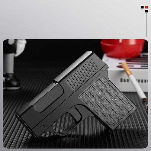 Creative Pistol Lighter Cigarette Box 10PCS Jet Butane Gas Torch Lighter Welding Gun Windproof Cigar Lighter Unusual Men Gift